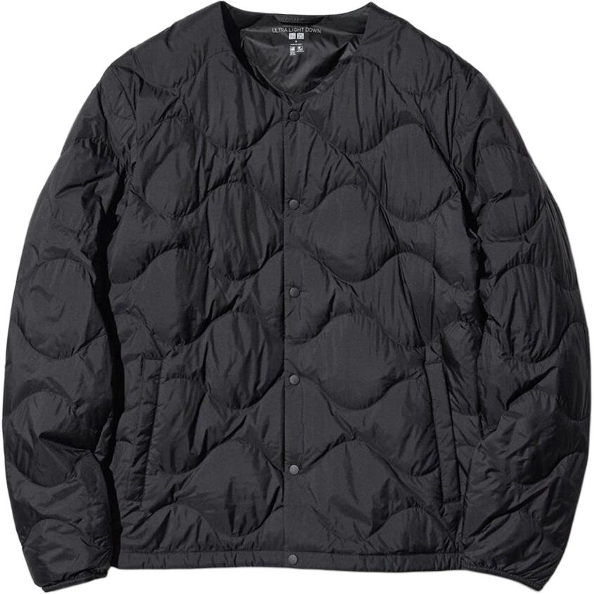 UNIQLO  Black Windproof Down Jacket - Warm Basic Long Sleeve Coat 472798-09