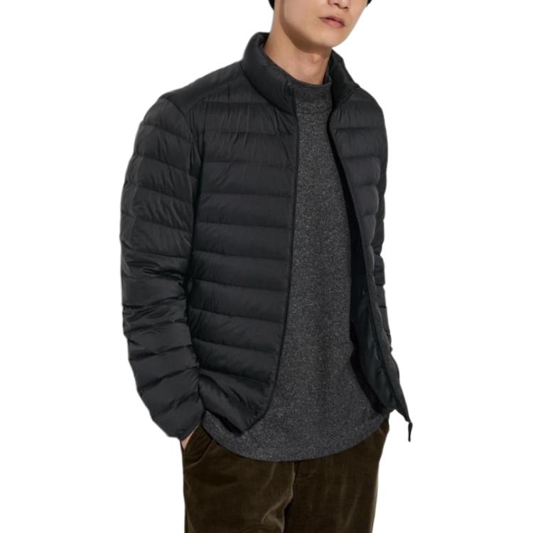 UNIQLO  Lightweight Down Jacket Black - Minimalist High Collar Basic Style 470067-09