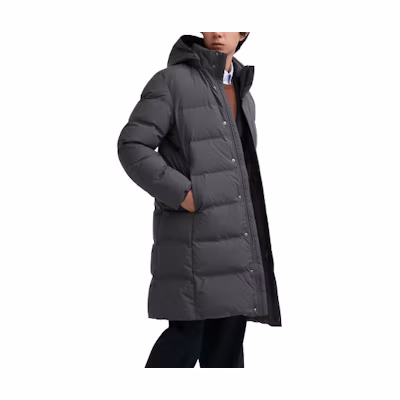 Uniqlo Mid-Length Down Jacket with Zipper and Hood Graphite Black. 459625-07