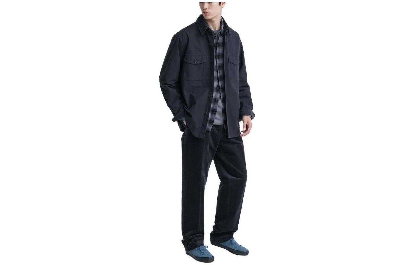 UNIQLO  Navy Casual Lightweight Loose-Fit Long Sleeve Shirt 462092-69