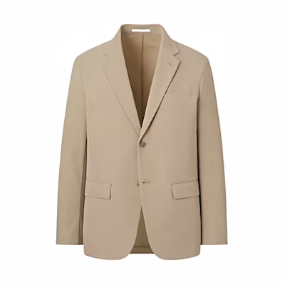 UNIQLO Airy Business Casual Blazer White Solid Color 453852-32