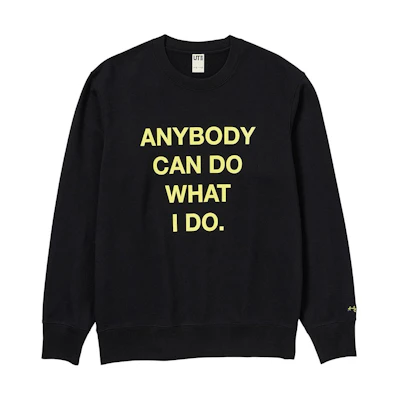 UNIQLO Alphabet Print Crewneck Sweatshirt Unisex Black 457527-09