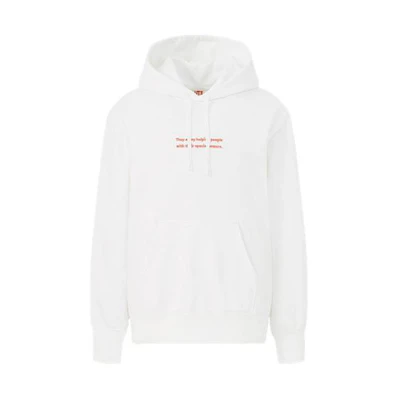 UNIQLO Alphabet Print Hoodie White Unisex Long Sleeve Pullover 435137-00