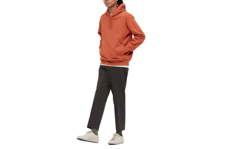 UNIQLO Basic Orange Pullover Hoodie Unisex 444967-24