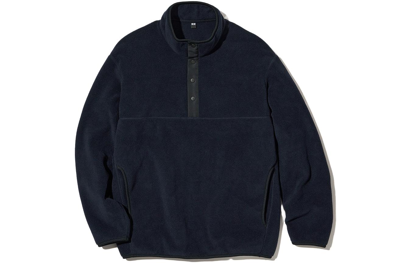 UNIQLO Basic Pullover Sweatshirt Navy Unisex Classic 453738-69