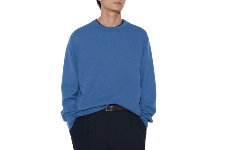 UNIQLO Basic Unisex Crewneck Pullover Sweatshirt - Lake Blue 465199-64