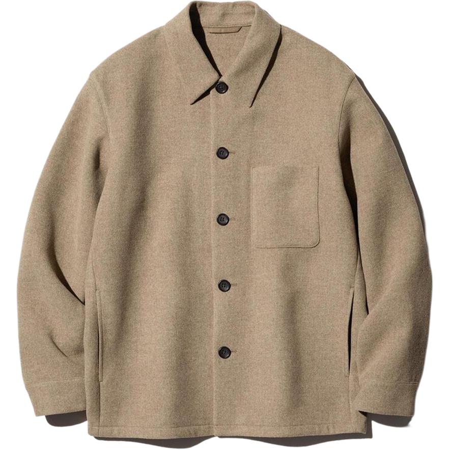 UNIQLO Beige Relaxed Double-Faced Fabric Shirt Jacket Unisex Casual Outerwear 470045-32
