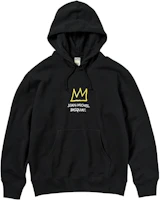 UNIQLO Black Hoodie with Letter Print Unisex Long Sleeve 455815-09 UNIQLO Black Hoodie with Letter Print Unisex Long Sleeve 455815-09