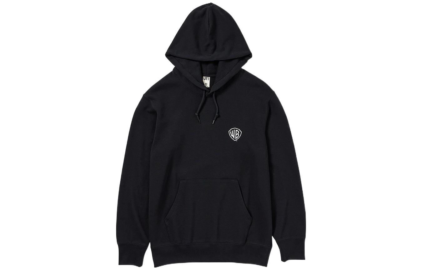 UNIQLO Black Hoodie with Rabbit Print Long Sleeve Pullover Design 457402-09