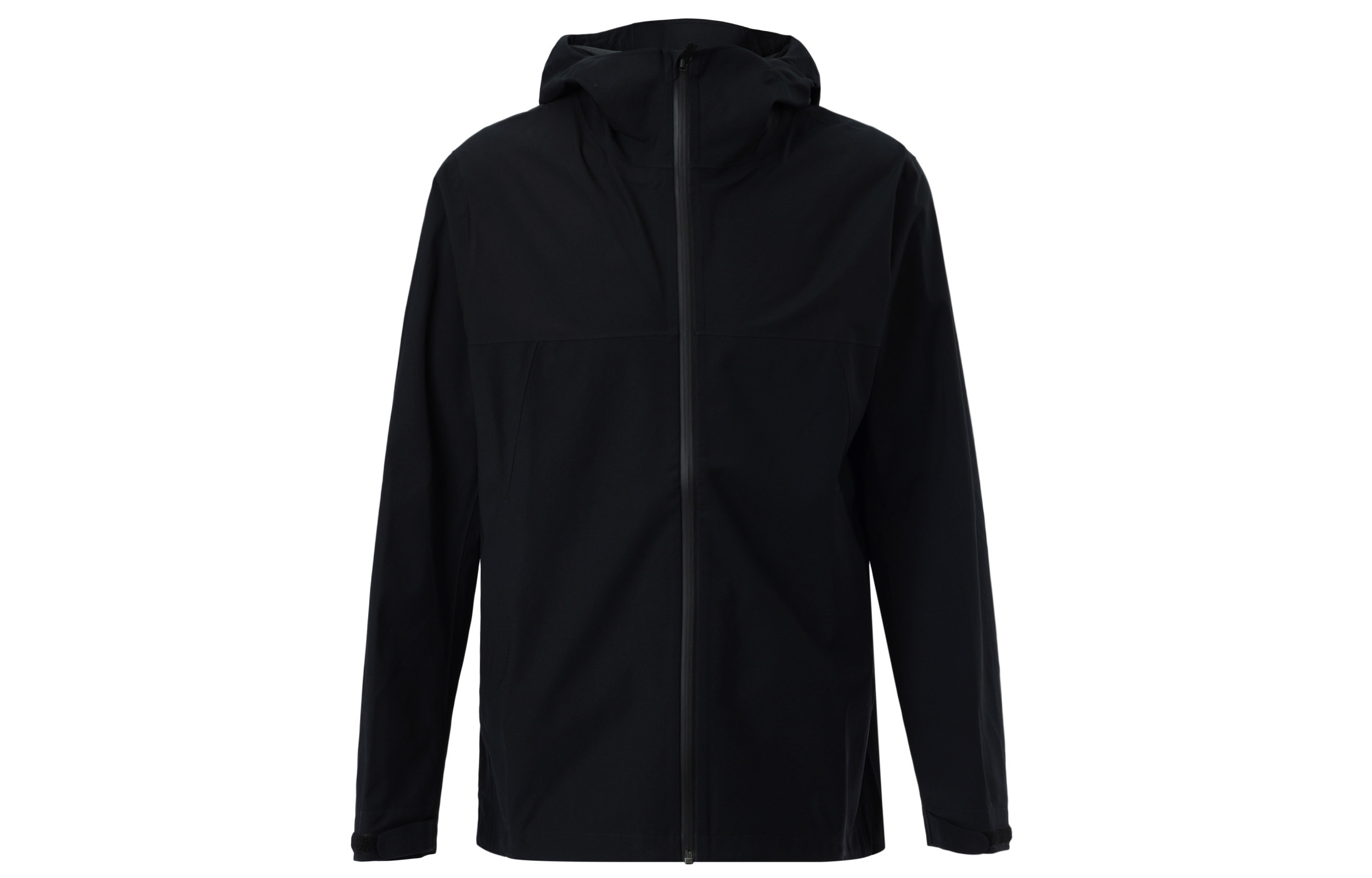 UNIQLO Black Waterproof Hoodie Jacket with Zipper and Long Sleeves 453774-09