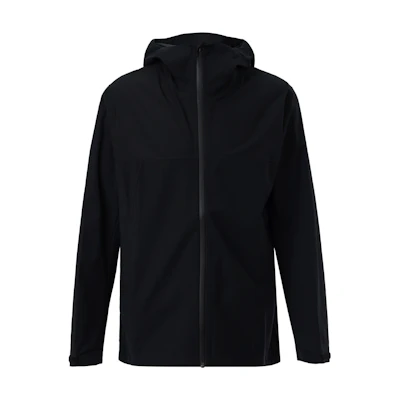 UNIQLO Black Waterproof Hoodie Jacket with Zipper and Long Sleeves 453774-09