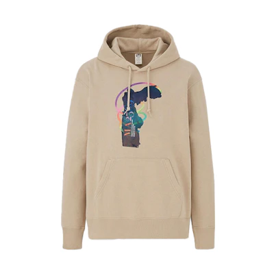UNIQLO Cartoon Hoodie Beige Unisex Regular Fit 437647-31