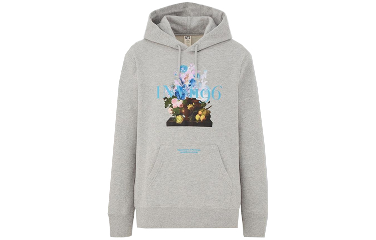 UNIQLO Cartoon Letter Print Crewneck Sweatshirt Unisex - Gray 437646-03