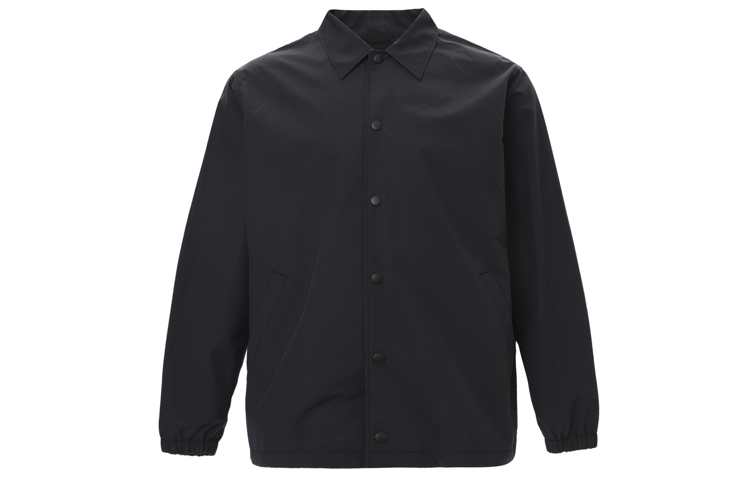 UNIQLO Casual Black Button-Up Solid Color Jacket 466732-09