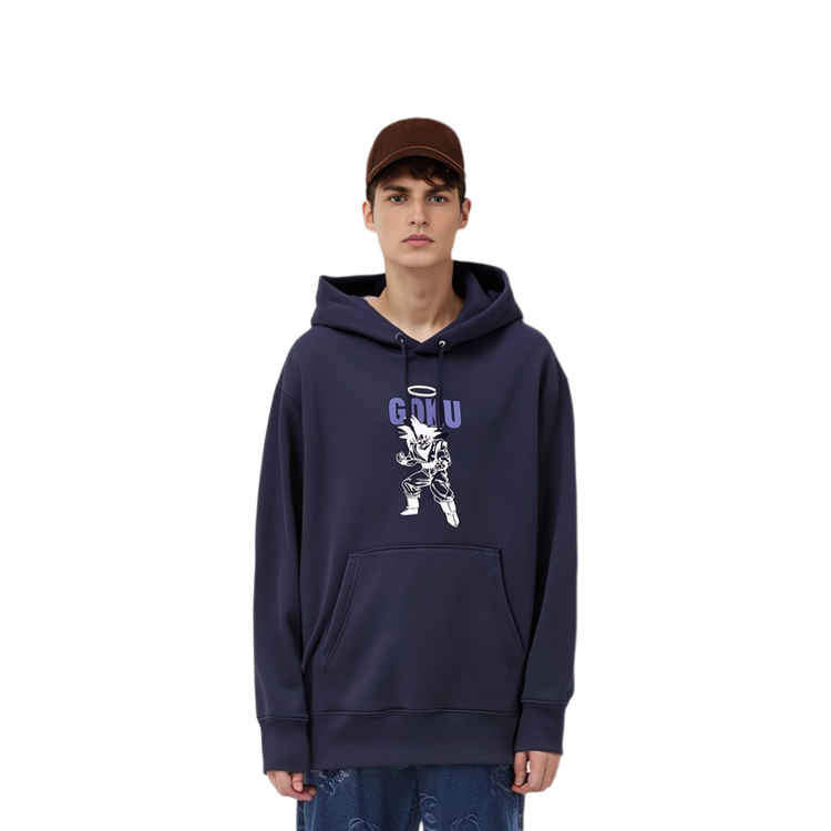 Lookbook UNIQLO 藍色卡通休閒舒適男女款圓領長袖上衣 425632-69