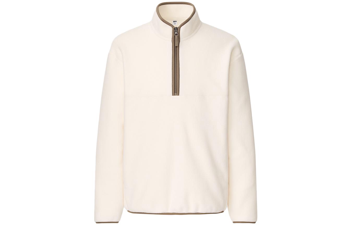 UNIQLO Casual Solid Pullover Sweatshirt Men Off-White 441257-01