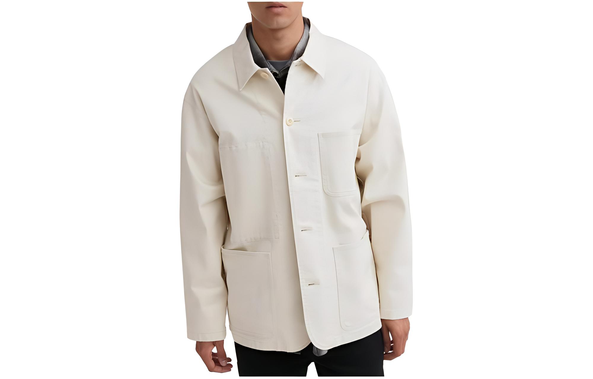 UNIQLO Casual White Denim Jacket Cloud White Loose Fit Outerwear 462430-01