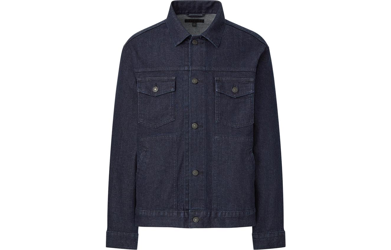 UNIQLO Classic Denim Jacket Long Sleeve Unisex Blue 444552-68