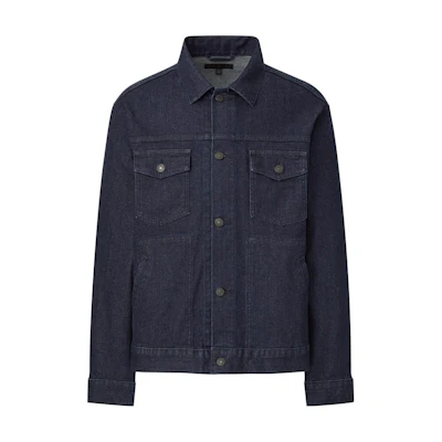 UNIQLO Classic Denim Jacket Long Sleeve Unisex Blue 444552-68