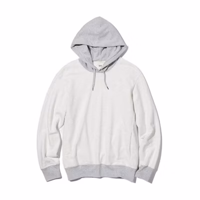 UNIQLO Colorblock Hoodie Pullover Unisex - Light Gray Casual Wear 457087-02
