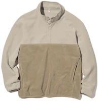 UNIQLO Colorblock Stand Collar Pullover Sweatshirt Beige Unisex 453779-31 UNIQLO Colorblock Stand Collar Pullover Sweatshirt Beige Unisex 453779-31