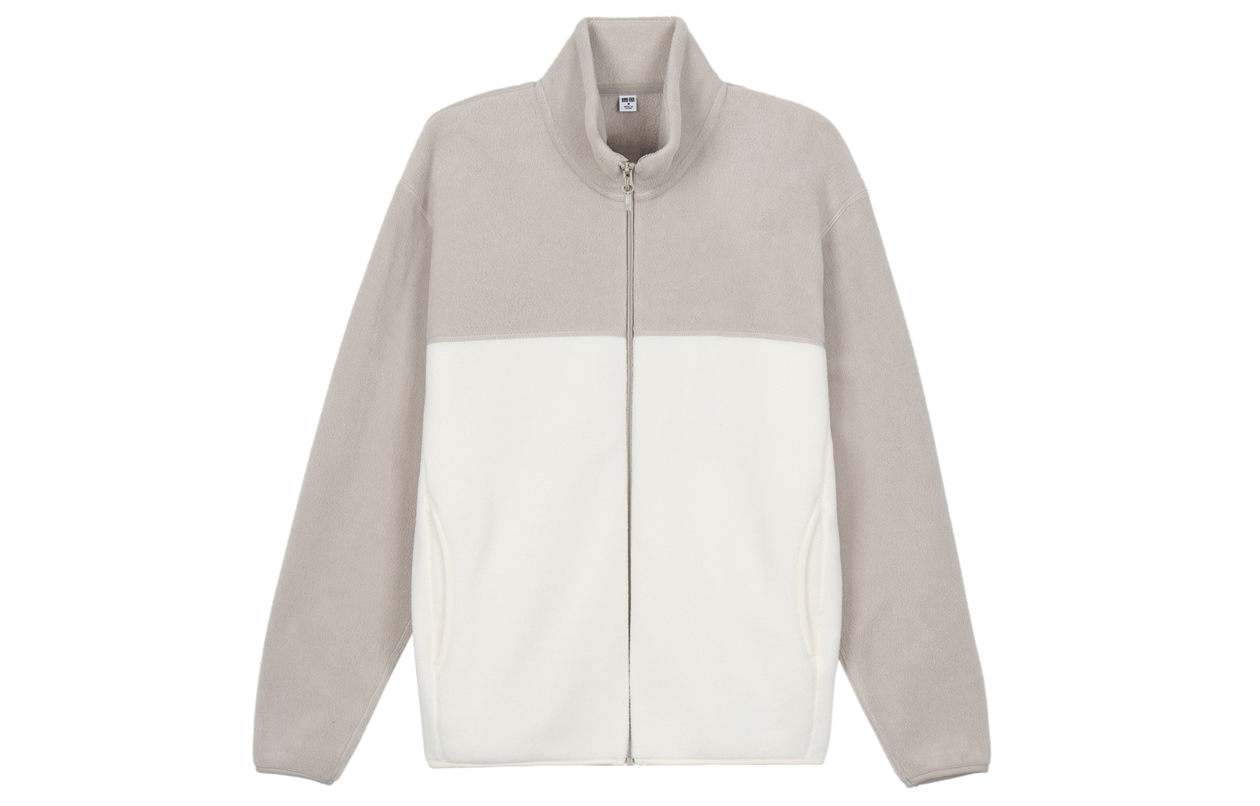 UNIQLO Colorblock Zip-Up Casual Jacket Light Beige Unisex 462028-30