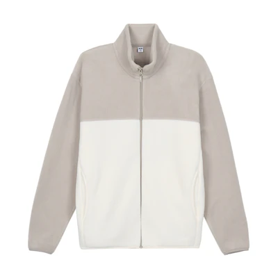 UNIQLO Colorblock Zip-Up Casual Jacket Light Beige Unisex 462028-30
