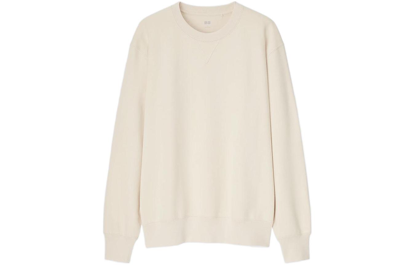 UNIQLO Crewneck Loose Fit Pullover Sweatshirt Unisex Light Beige 444966-30