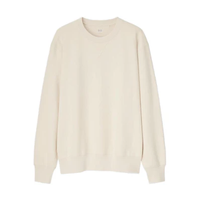 UNIQLO Crewneck Loose Fit Pullover Sweatshirt Unisex Light Beige 444966-30