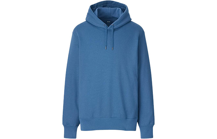 UNIQLO Crewneck Pullover Sweatshirt Unisex Solid Blue Casual Couple Wear 444967-65