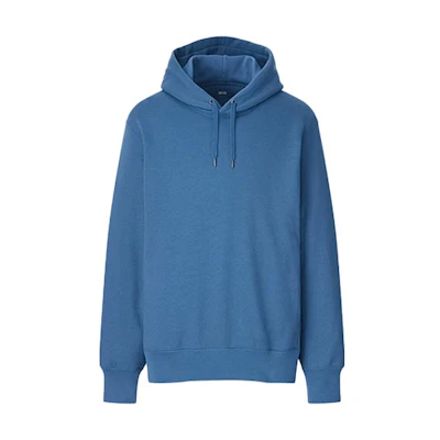 UNIQLO Crewneck Pullover Sweatshirt Unisex Solid Blue Casual Couple Wear 444967-65