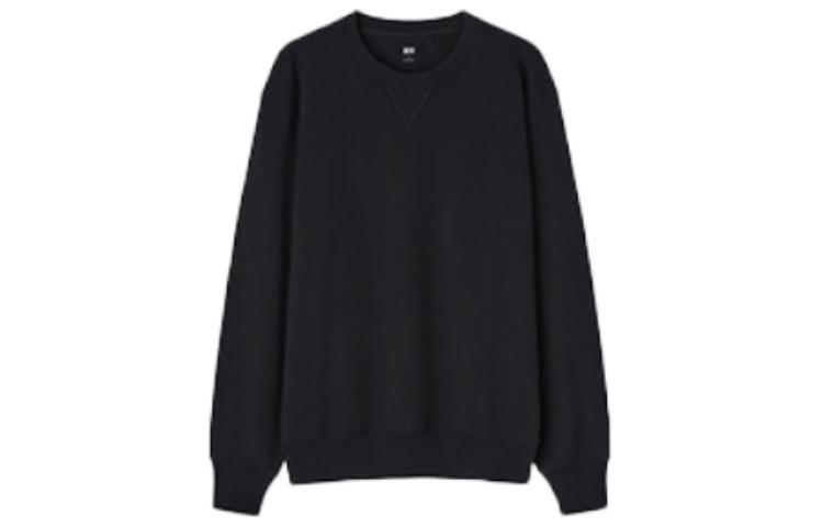 UNIQLO Crewneck Solid Color Long Sleeve Sweatshirt Unisex - Black 444966-69