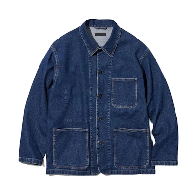 UNIQLO Denim Jacket Sea Blue Unisex Casual Loose Fit 462430-67
