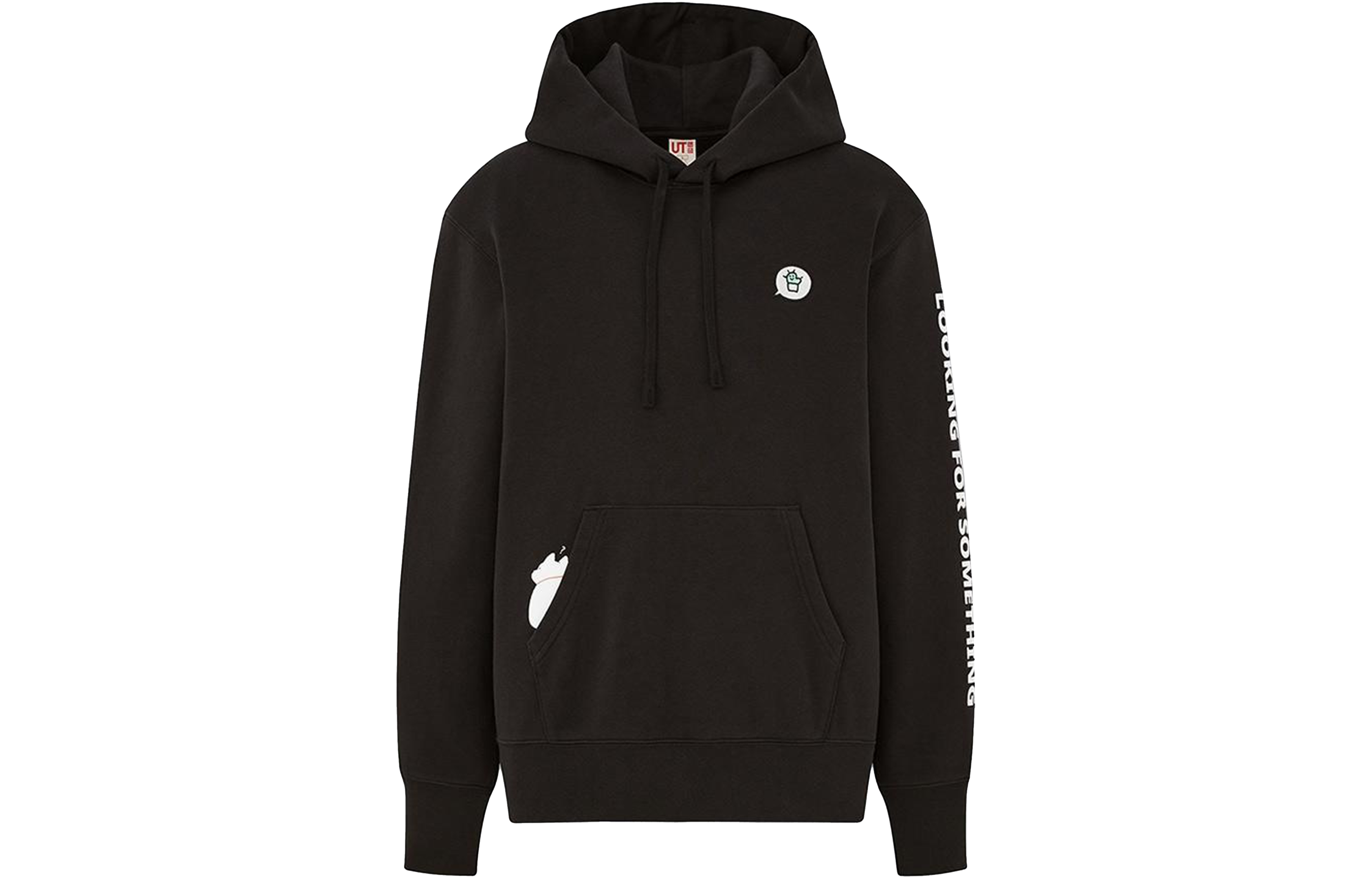 UNIQLO Drawstring Cartoon Hoodie Unisex Black 435439-09