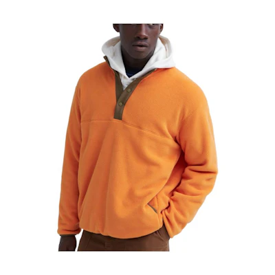 UNIQLO Fleece Half-Placket Pullover Sweatshirt Orange 461128-23