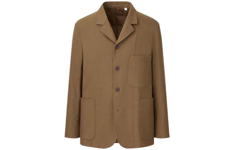 UNIQLO FW21 Brown Solid Flannel Long-Sleeve Work Jacket Unisex 442177-35