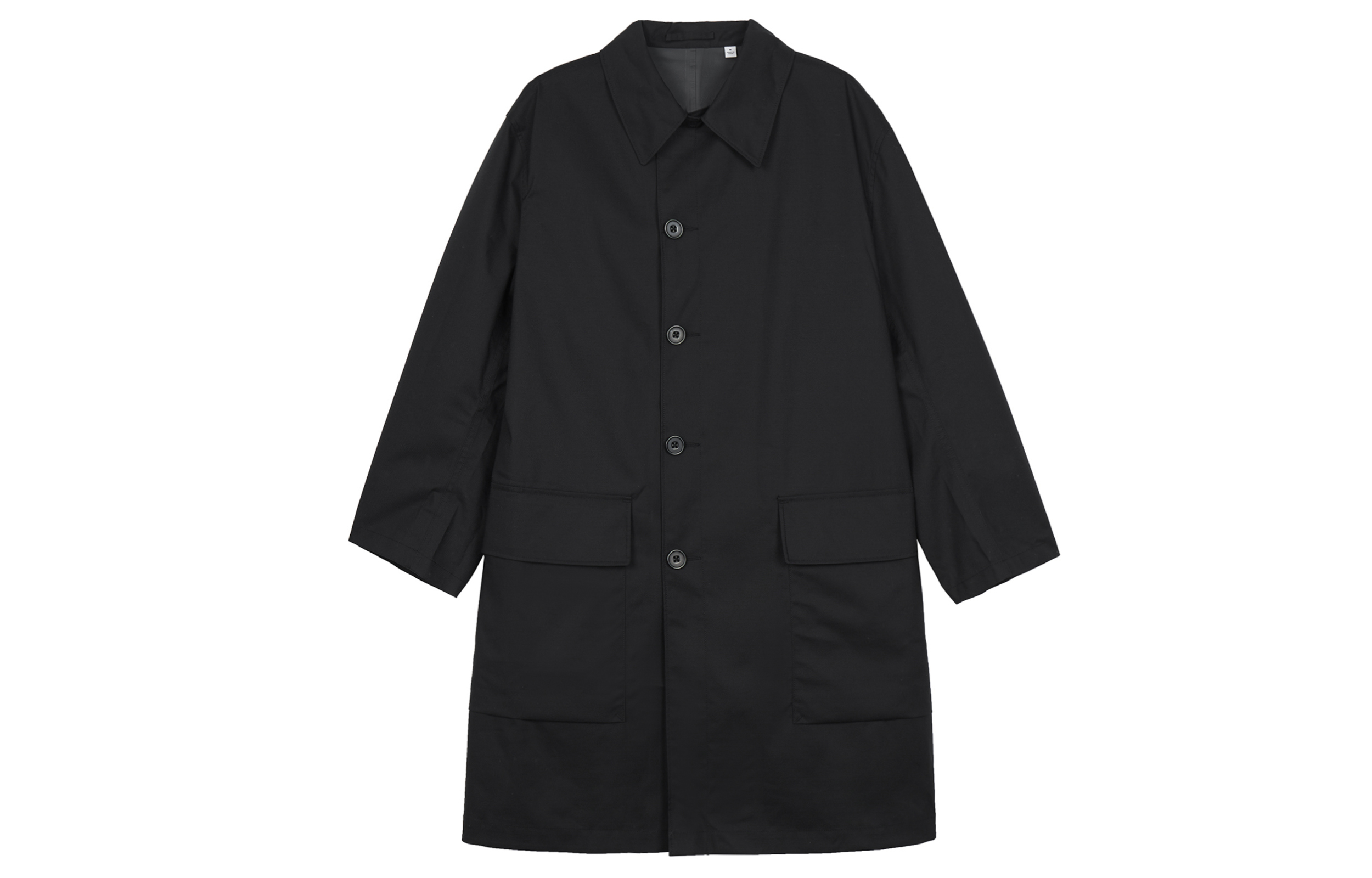 UNIQLO FW22 Black Trench Coat Long Sleeve Unisex Mid-Length 452172-09