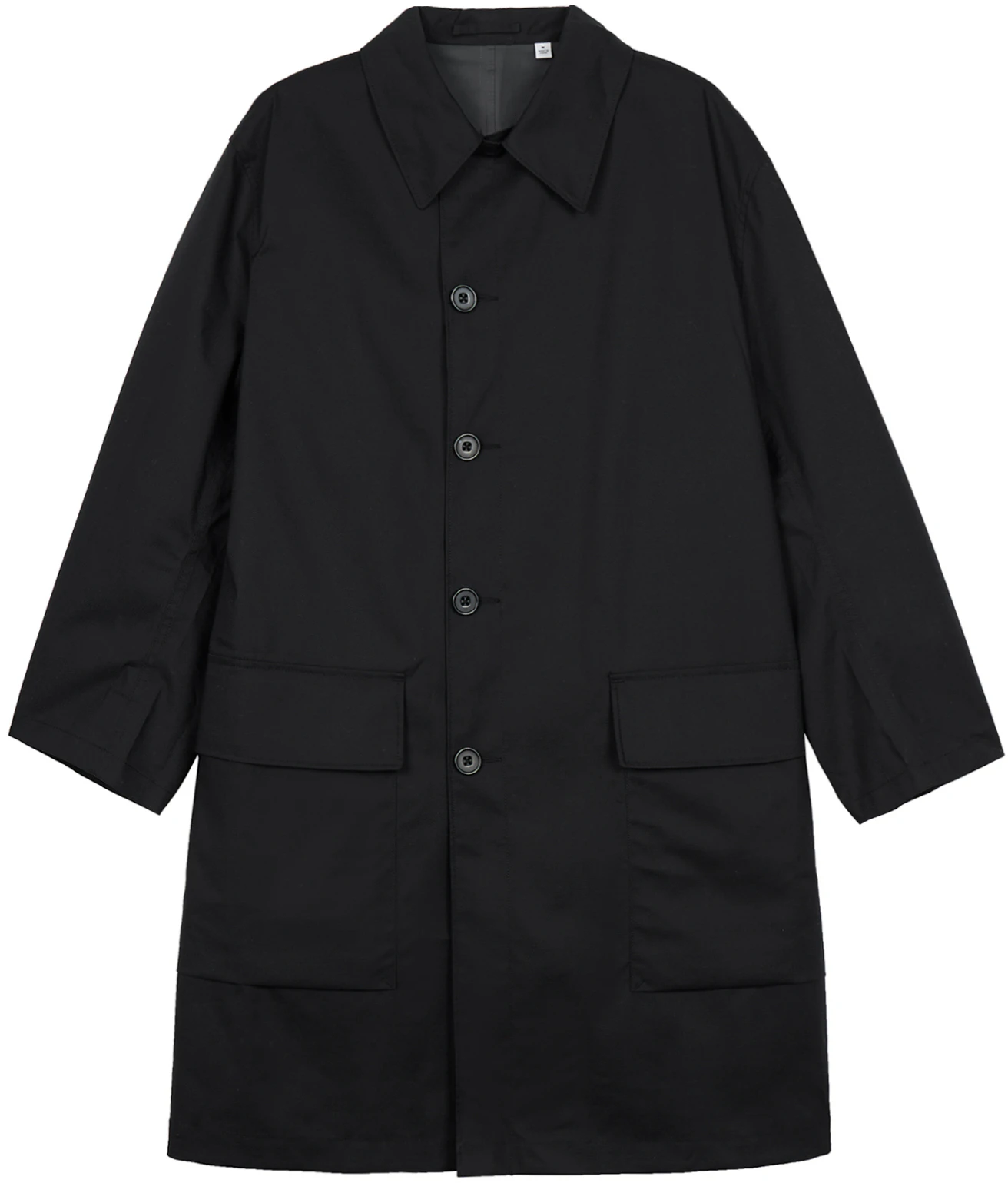 uniqlo-fw-22-black-trench-coat-long-sleeve-unisex-mid-length-452172-09