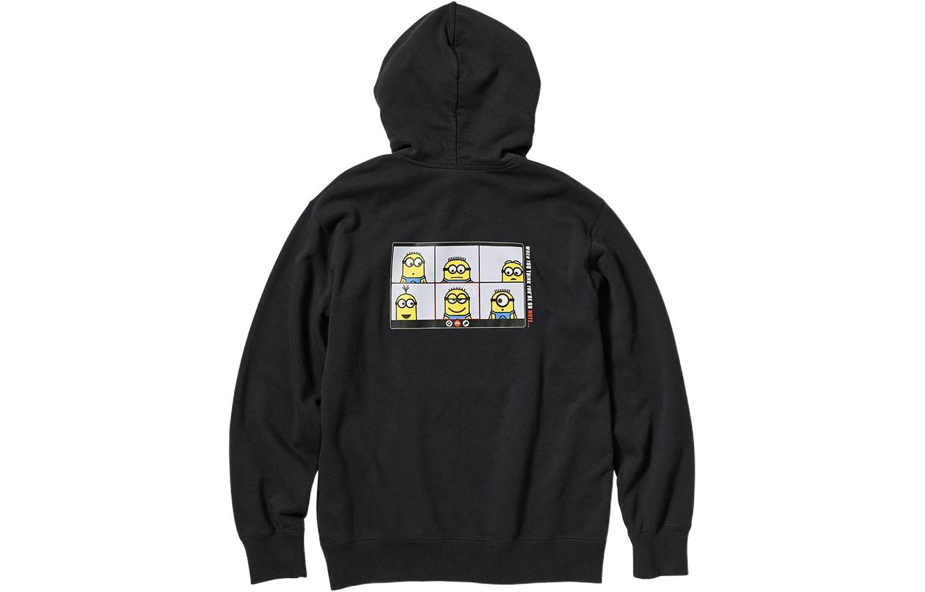 UNIQLO FW22 Letter Print Pullover Hoodie Black Unisex 458615-09