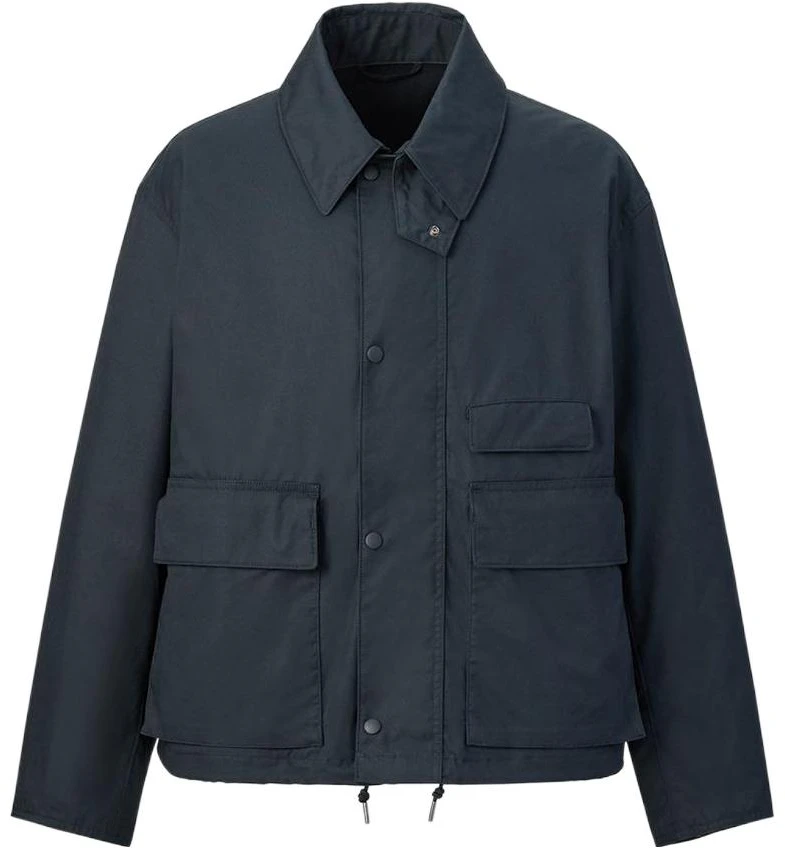 uniqlo-fw-22-solid-color-button-up-casual-jacket-unisex-navy-blue-452170