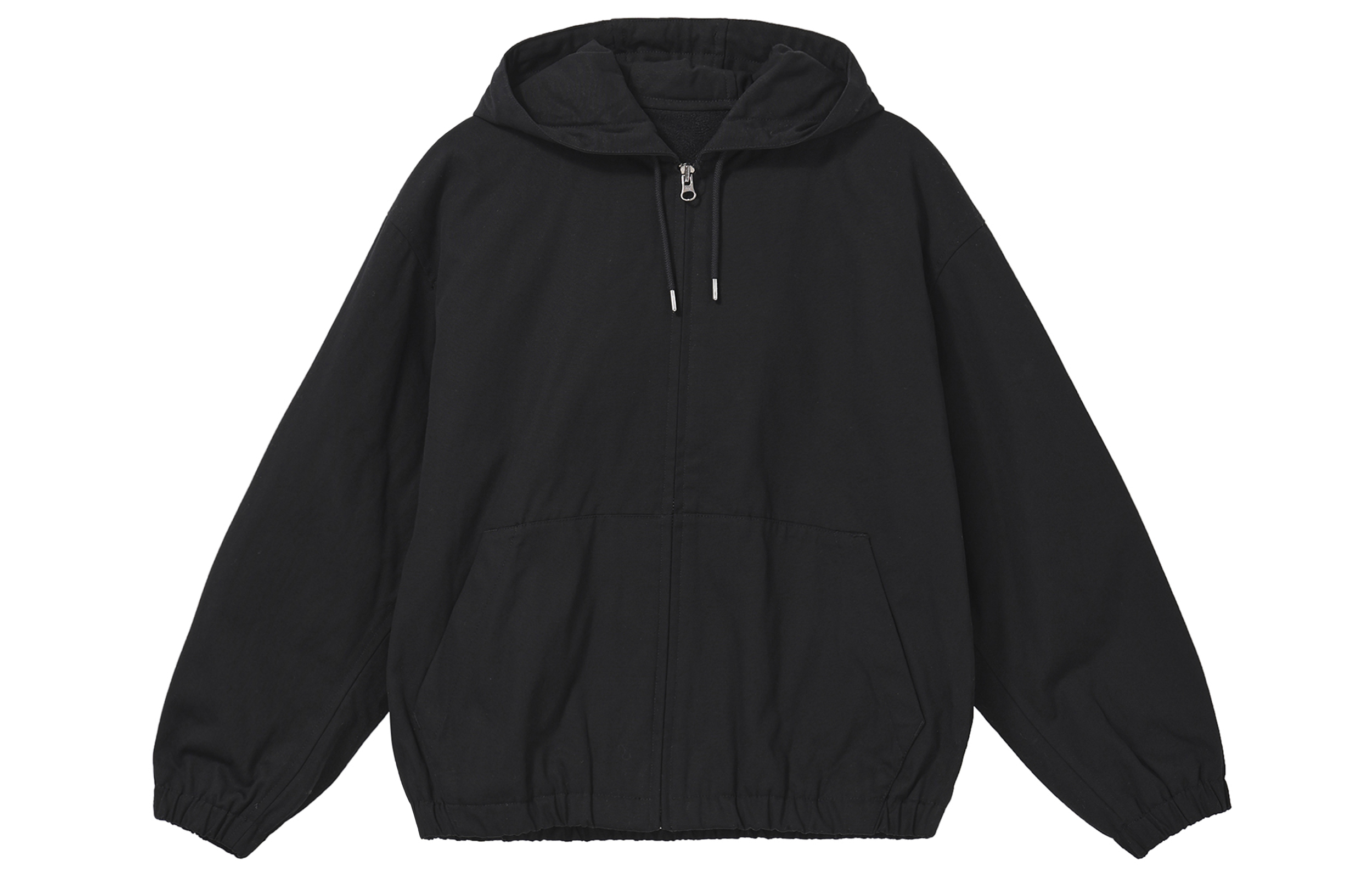 UNIQLO FW22 Solid Color Casual Zip-Up Hoodie Jacket Black 452169-09