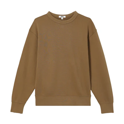 UNIQLO FW22 Solid Color Crewneck Long Sleeve Sweatshirt Brown 452189-29
