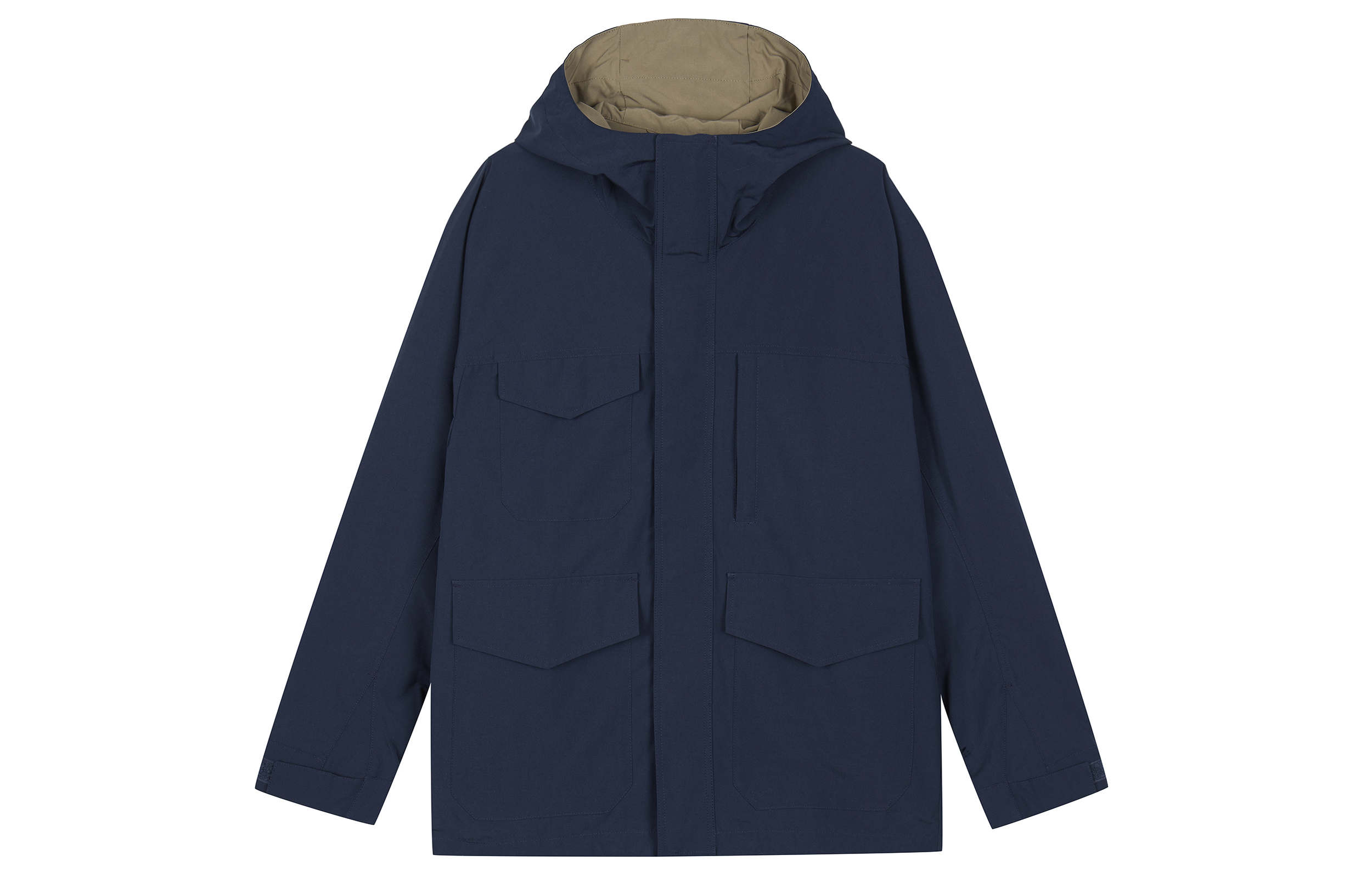 UNIQLO FW22 Solid Color Navy Blue Hooded Jacket Unisex 449619