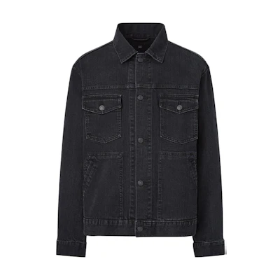 UNIQLO FW22 Solid Color Single-Breasted Collar Jacket Unisex Dark Gray 444552-08