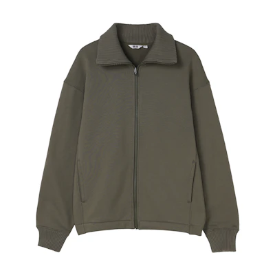UNIQLO FW22 Zip-Up Collared Long-Sleeve Jacket Khaki Color 452937-33