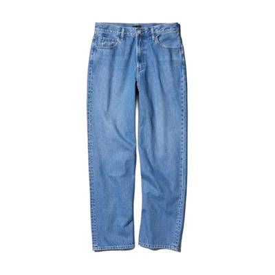 UNIQLO FW24 Patchwork Loose Fit Straight Denim Jeans Light Blue 473319-64