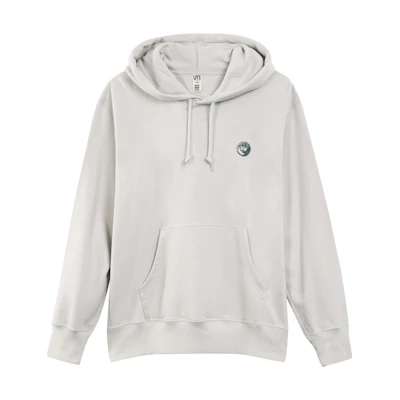 UNIQLO Graphic Print Loose Fit Hoodie Unisex Long Sleeve Light Gray 455814-02