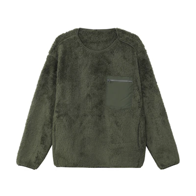 UNIQLO Green Long Sleeve Pullover Sweatshirt with Pocket Detail 452163-58