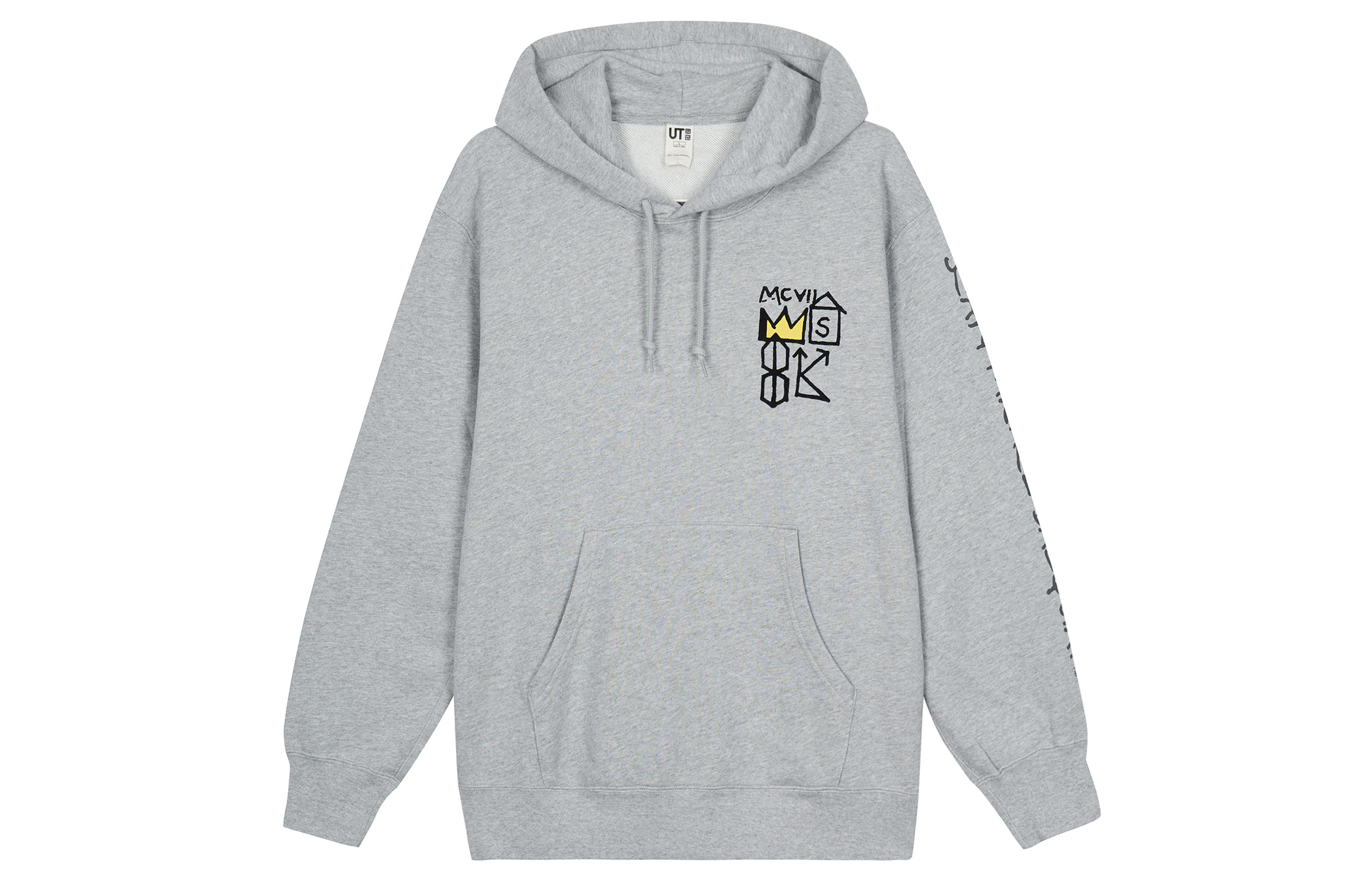 UNIQLO Grey Letter Print Loose Fit Hoodie Casual Wear 459601-03