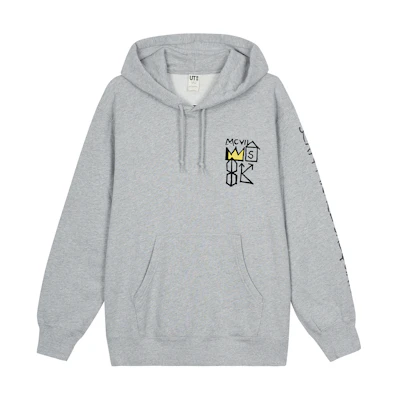UNIQLO Grey Letter Print Loose Fit Hoodie Casual Wear 459601-03